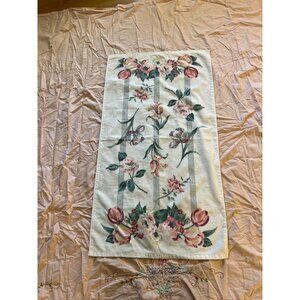 Springmaid Floral Towel 100% Cotton Vintage White Pink Green Roses Tulips 24x42”